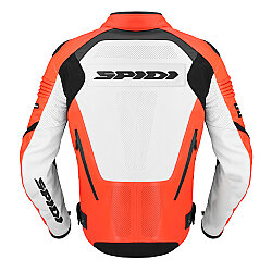 SPIDI HYPER-V PRO PERFORATED DERİ CEKET SİYAH BEYAZ KIRMIZI (2)