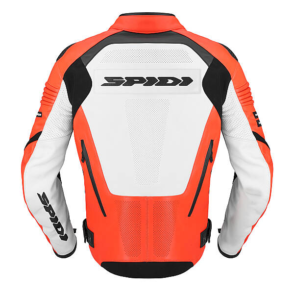 SPIDI HYPER-V PRO PERFORATED DERİ CEKET SİYAH BEYAZ KIRMIZI - 2